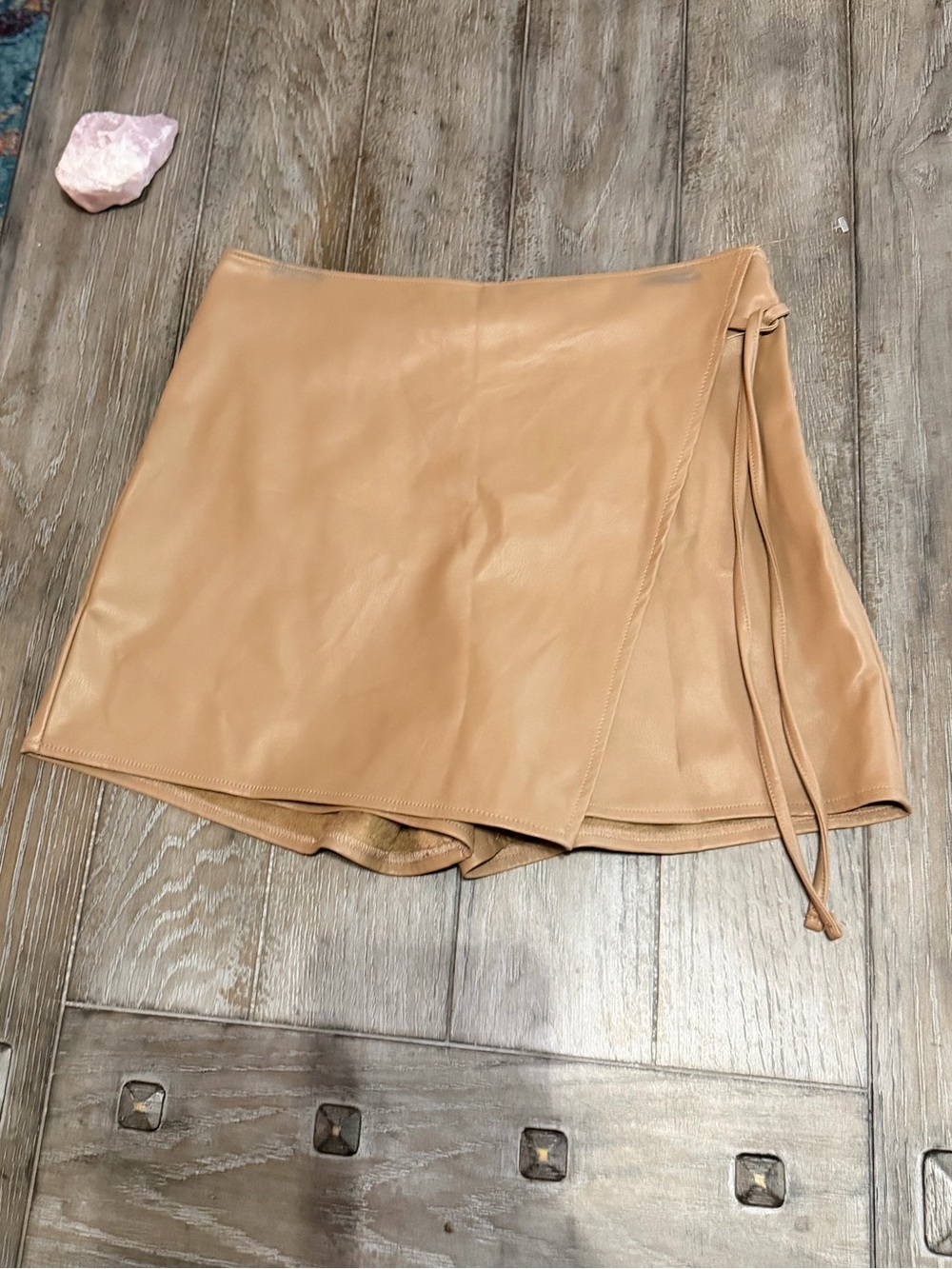 Abercrombie & Fitch Tan Wrap-Style Mini Skort